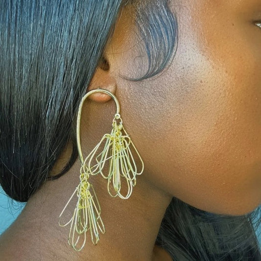 Dramatic Gold Drop Earrings